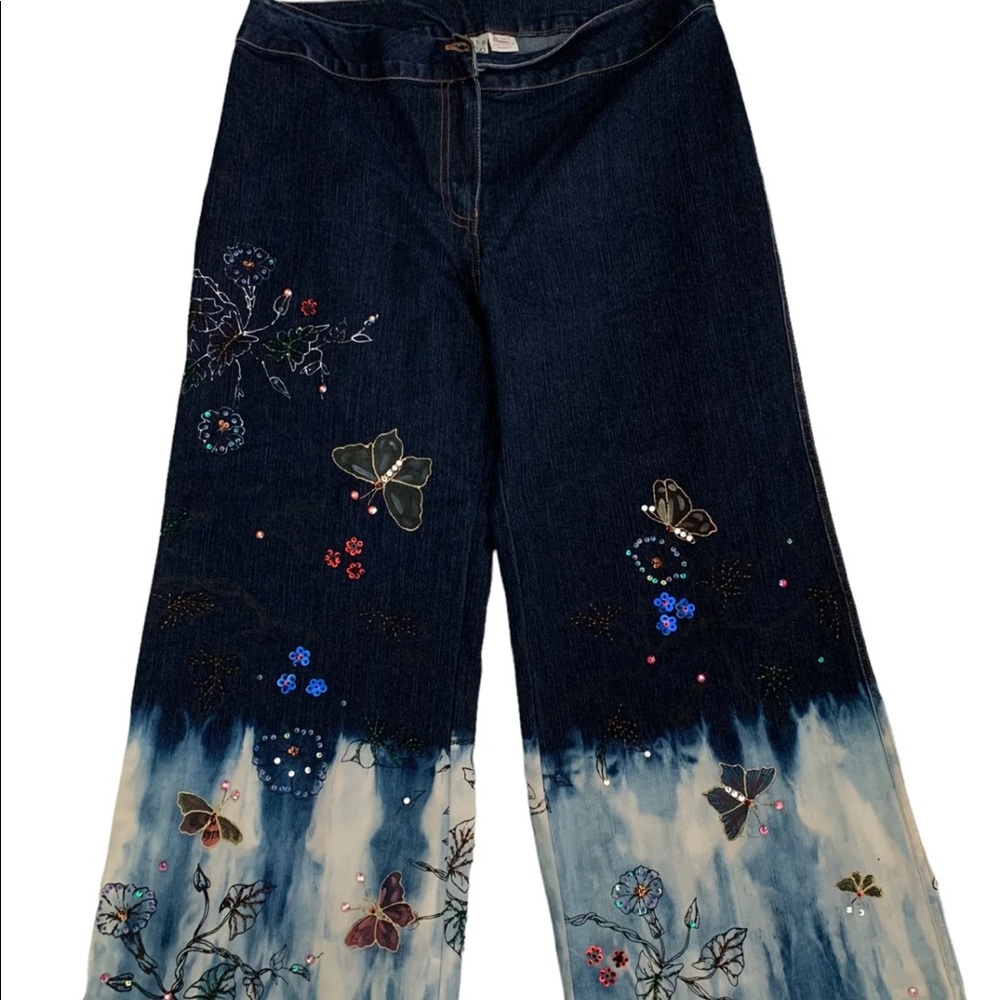 LA Blend women’s medium crop wide leg jeans
